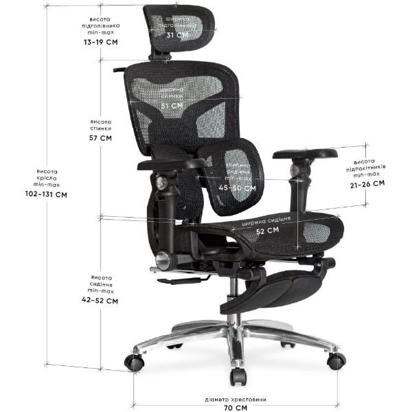 Фото - Кресло офисное Mealux S2 Air Plus Black (HF-S2 M/B)
